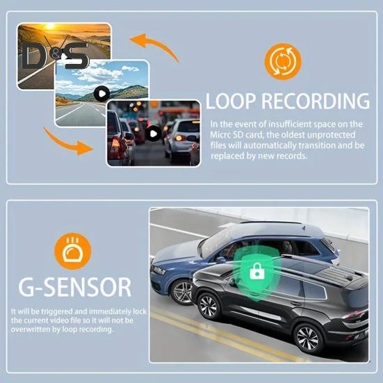 4-Channel Dash Cam Night Vision Design Parking Monitoring 360-Degree Coverage Easy To Install GPS Car Recording Camera