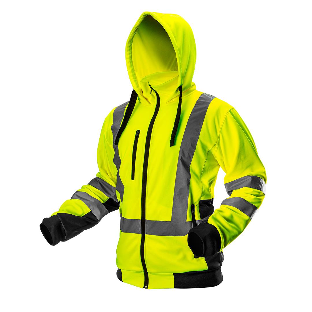 Neo Tools Hi-Vision Werkjas Soft Thermo H Balk Reflectie GEEL XXL Warm Polar Fleece Aan De Binnenzijde Dubbelzijdige Kleur 240gr/m EN ISO 13688:2013