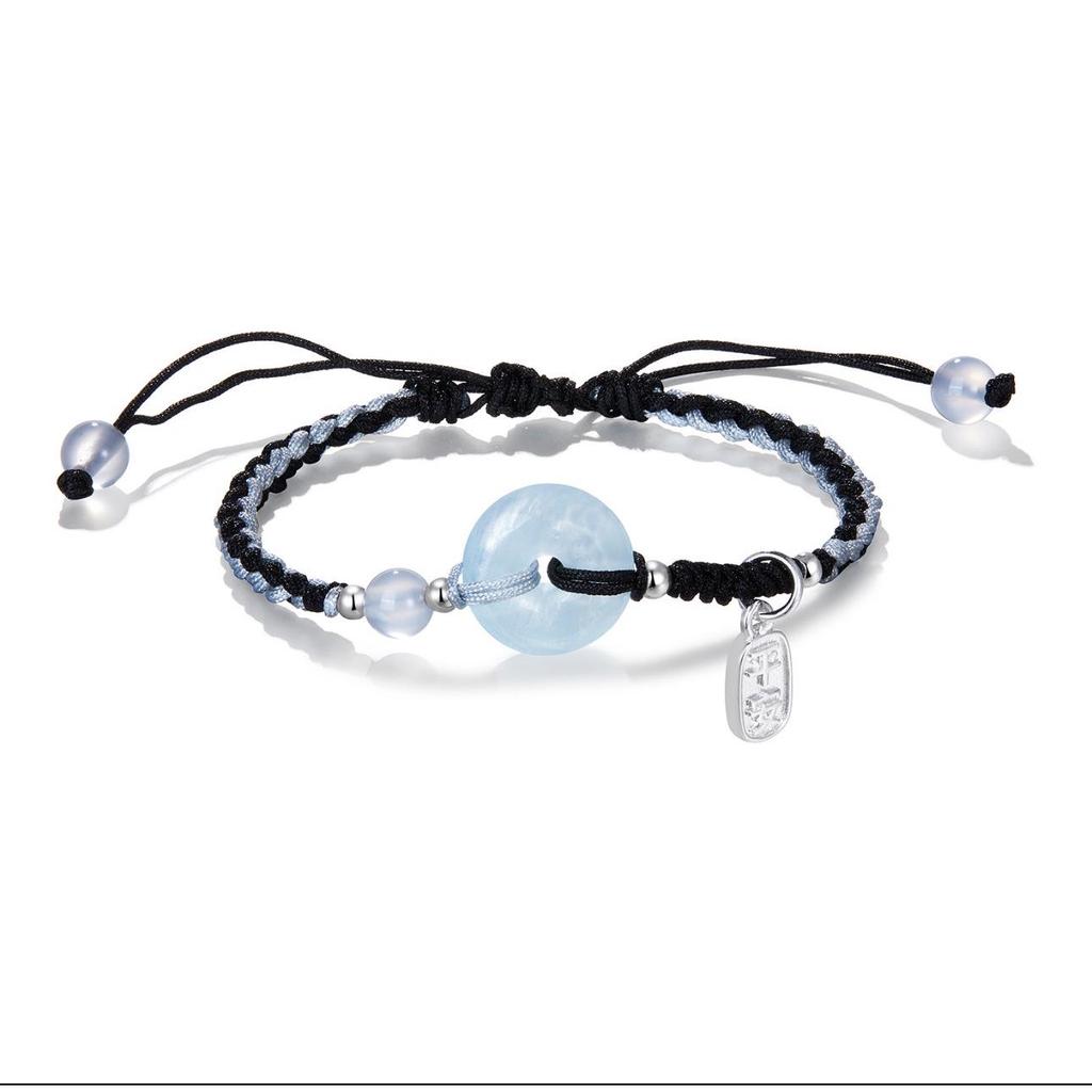 Pulseira de Casal Fivela da Paz Flor de Pessegueiro Yao Yao | Corda de Mão Trançada de Luxo Leve Feminina | Joia para Melhor Amigo Novo Estilo 2024