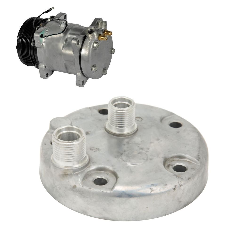 AC Compressor Cover Aluminium Air Conditioner Compressor Back Cover Replacement for SANDEN SD508 ORING HRZ 8X10