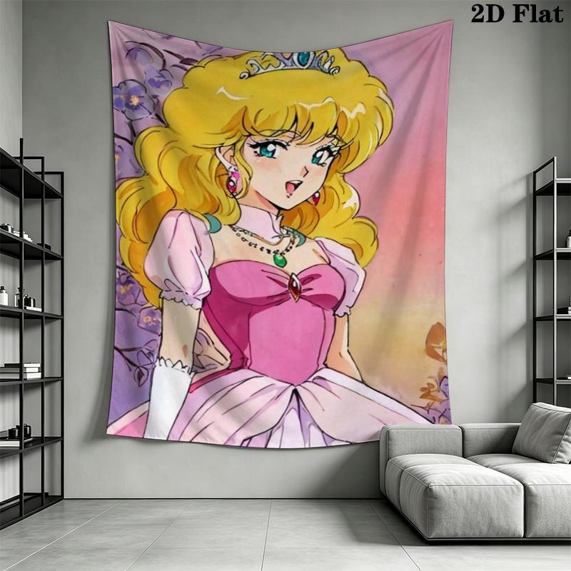 Lady Lovely Locks Wall Tapestry Aesthetic Wall Hanging Printed Fabric Blanket Decorative Tapestries for Bedroom Living Room Home Decor