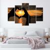 Five Piece Picture Canvas Print Hands Formed Into a Heart