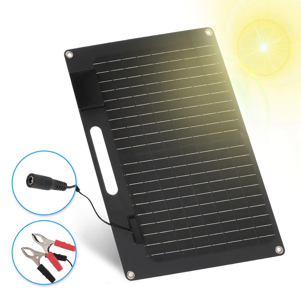 100W Portable Solar Panel 2 USB Outputs 12V24V Fast Charge High Efficiency Solar Panel Charger for P