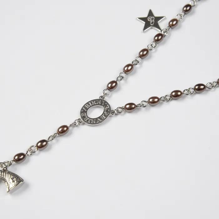 Revolver Beads Necklace (Silver & Grey)