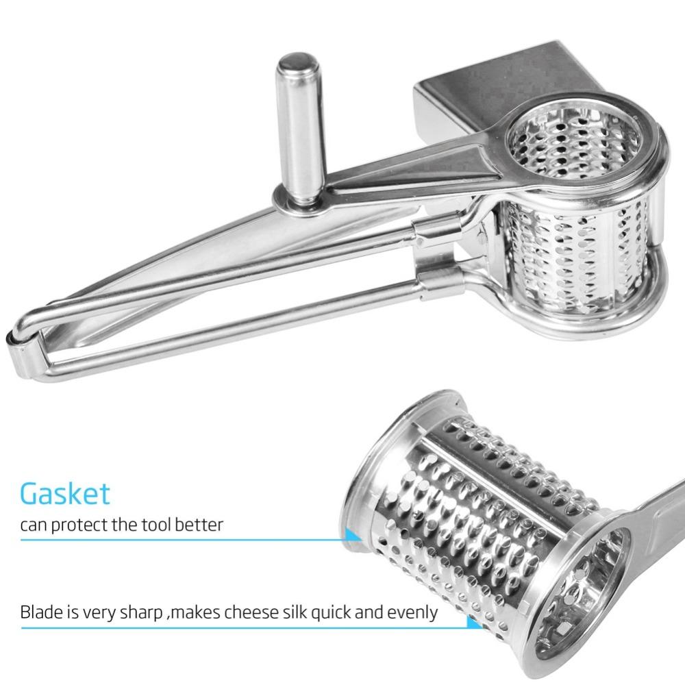 Rotatable Hand Crank Cheese Grater Silver Cheese Cutter Slicer Rotary Cheese Grater Kitchen