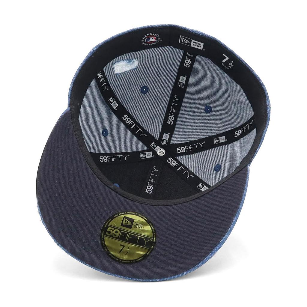 New Era 59FIFTY Cap 15206612 NER37C6613 LA Washed Denim Rhinestone MLB Los Angeles Dodgers Flat Visor Unisex 7 3/8