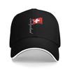 Unisex Women Swiss Switzerland Flag Hats Stylish Baseball Cap  Sun Hat Golf Headewear Adjustable Fit