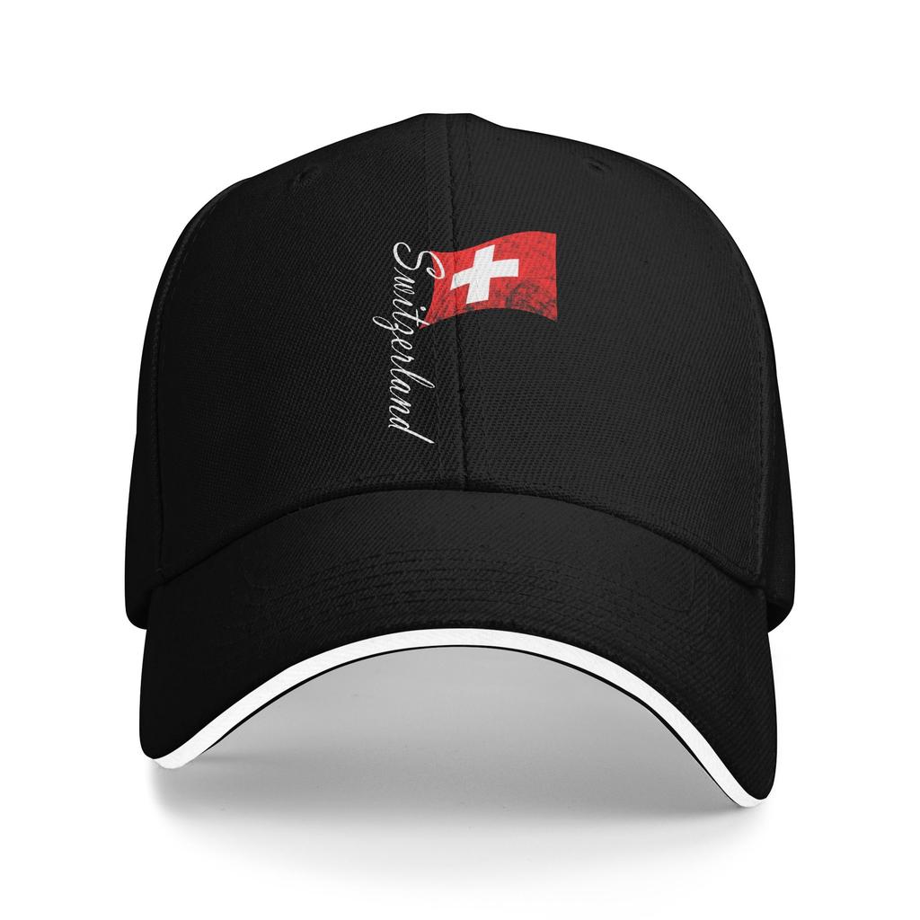 Unisex Women Swiss Switzerland Flag Hats Stylish Baseball Cap  Sun Hat Golf Headewear Adjustable Fit
