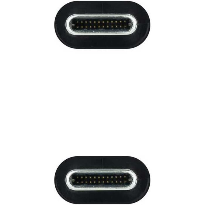 NANOCABLE, THE WAY TO CONNECT 10.01.4102 Câble Double USB 3.1 Gen.2 Type C Mâle 2m Noir 5A 4K-60Hz 10Gbps 5A 10.01.4102 2m Noir