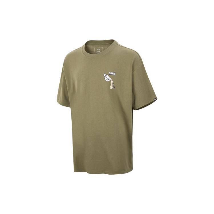 Vans T Shirts Unisex Army Green Crew Neck Moderate Straight Fit VN0A7TR3KCZ