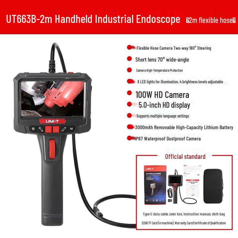 UNI-T 360° HD Endoscope Camera for Industrial and Auto Inspection