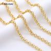 14k Gold Plated Brass 2/3/4/5.5mm Cable Link Chain Accessories For Jewellery Making, DIY Bracelet Necklace Chain Spool Wholesale