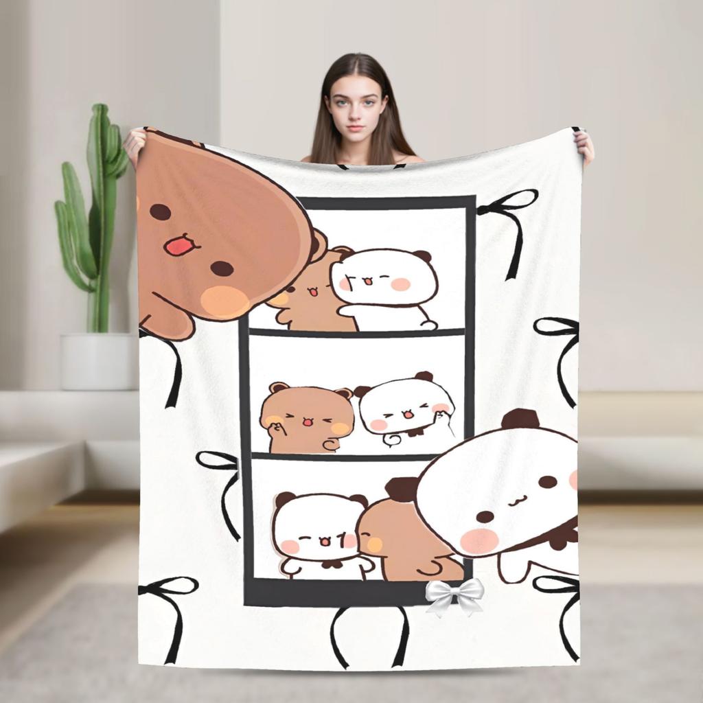 Bubu Dudu Flannel Blanket Winter Super Soft Throw Blanket for Kids Adult Outdoor Print Bedspread Sofa Bed Cover