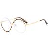 Eyeglasses Frame Half Geometric Design Trendy Round Shape Blue Blocking Light