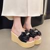 Fashion Summer 9cm Wedge Heels Slippers Women Big Butterfly Mulers Platform Sandals Clog Shoe Slides Plus Size 43