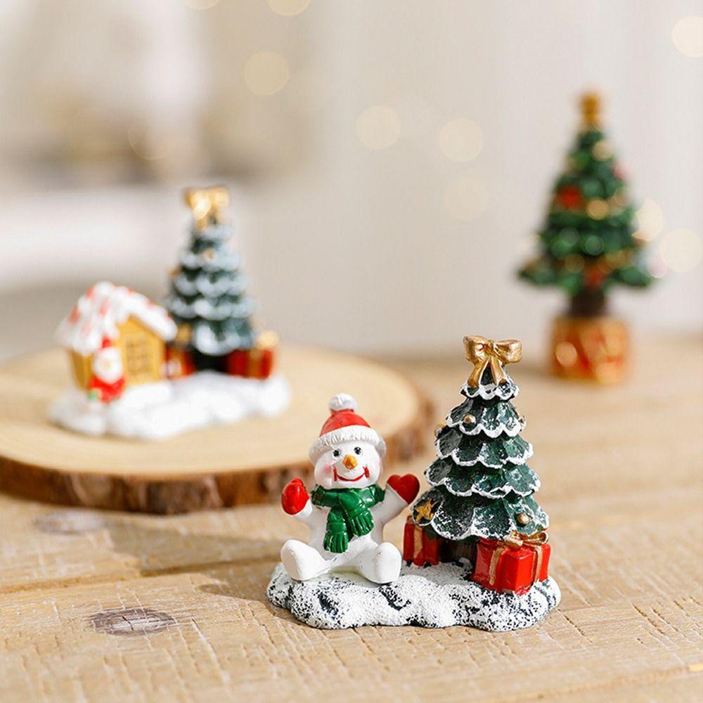 Resin Crafts Christmas Tree Ornaments Cartoon Christmas Elk Ornaments  Home Living Room Office