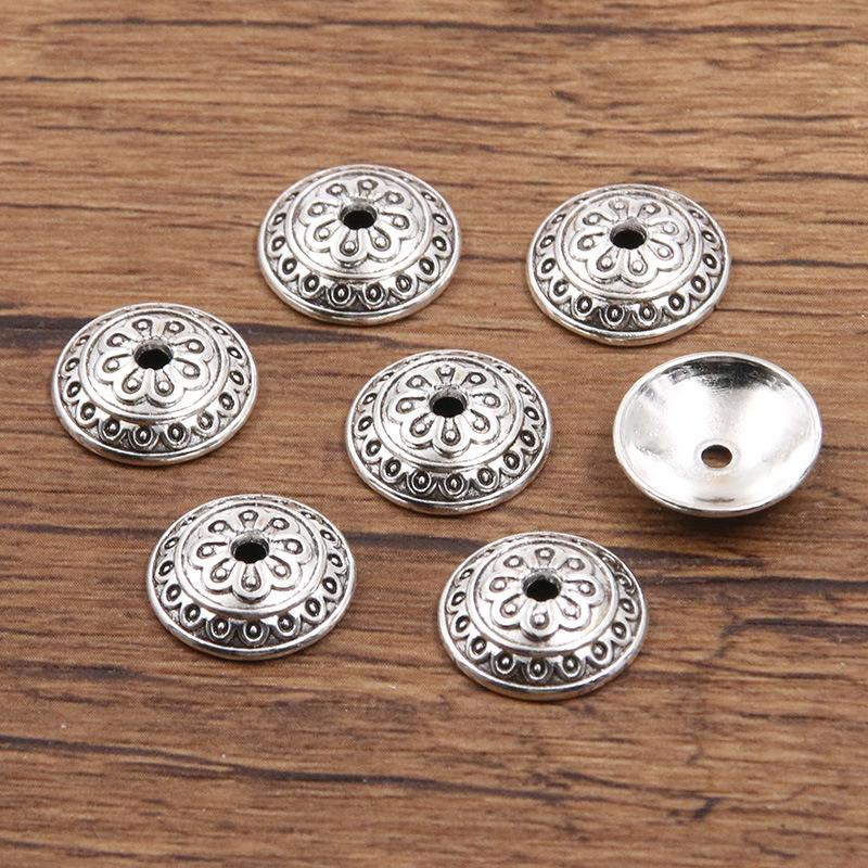 Antique Silver Flower Spacer Beads: Multi-Style, Hollow Design for DIY Bracelets & Necklaces