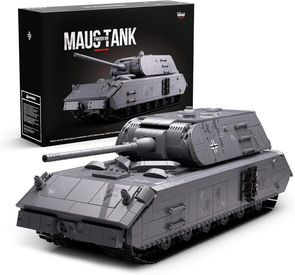 Nifeliz Maus Sherman Tank Building Blocks Toy for Adults, Military Model Building Blocks for OfficeHome Decor  Military Fan Birthday Gift (2,272