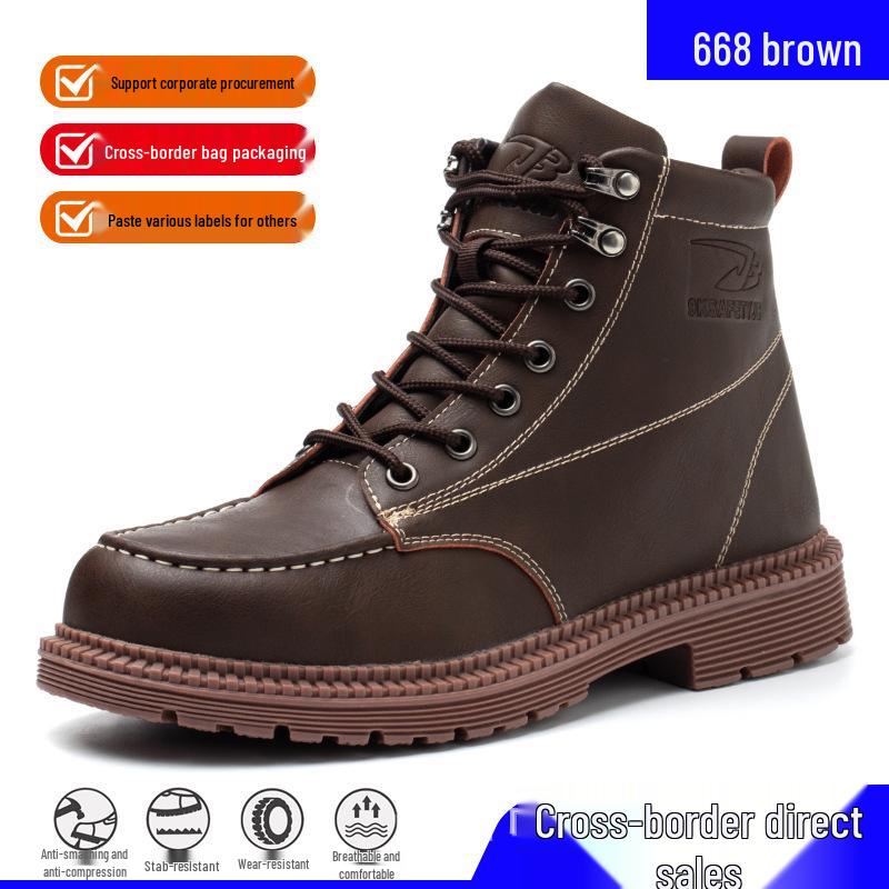 Men's Lightweight Steel Toe Anti-Smash Work Shoes - Comfortable, Breathable, Protective Footwear for Outdoors