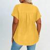 Women's Fashion Casual Button-Up V Neck T Shirt Pullover Short Sleeve Top