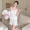 Ice Silk Pajamas for Women 1011 Summer Youthful Style Strap Shorts High-End Thin Sexy Loungewear Set