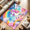 1pc Unicorn On the Clouds Carpet Rug for Living Room Bedroom Home Sofa Decoration,Kids Play Non-slip Floor Mat