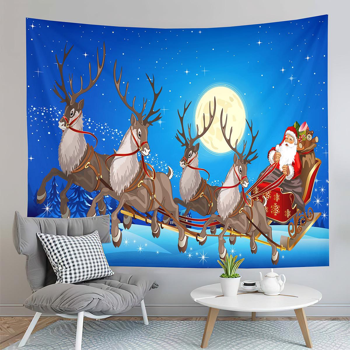 

С Рождеством Санта-Клаус печатный узор гобелен для дома, гостиной, спальни, настенное украшение, настенный гобелен 100x75cm