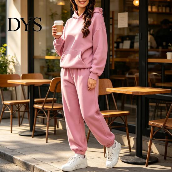 Gym Workout Clothing Women's Two Piece Tracksuit Set, Long Sleeve Hoodie & High Waisted Soft Set Joggers Sweatpants, Casual Sportswear Matching Outfit