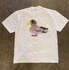 Summer Retro Cartoon Watercolor Small Duck Print Short-sleeved T-shirt for Men and Women. 100% Pure Cotton Top.