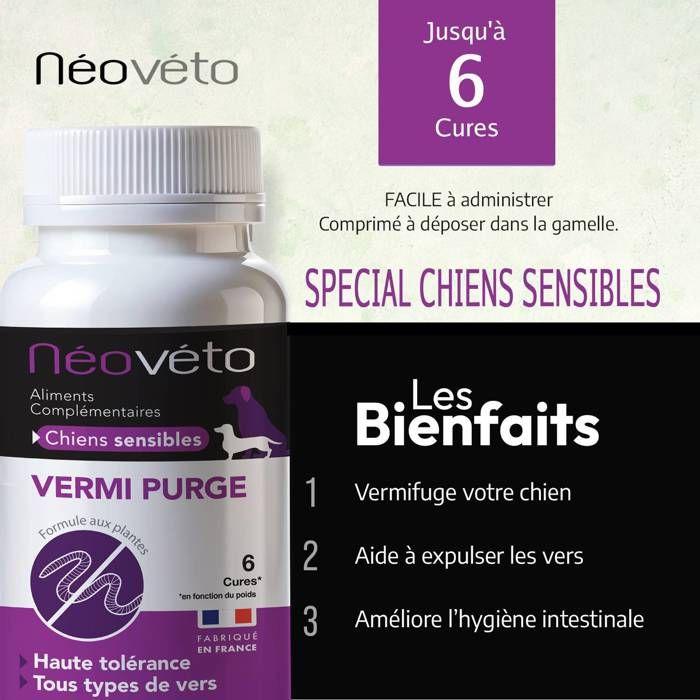 Dewormer - NEOVETO - Vermipurge Sensitive Dogs - High Tolerance - Natural - Made In France