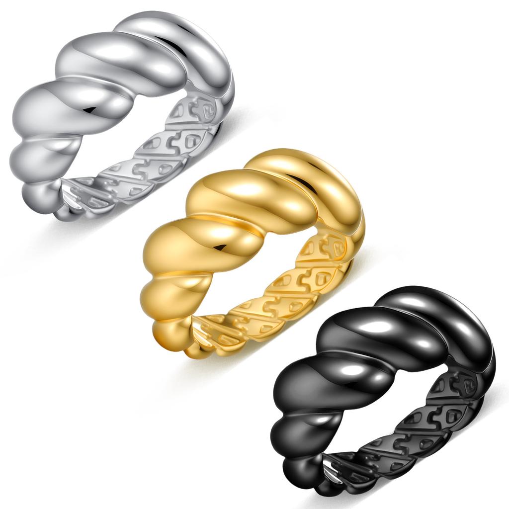 European and American New Twist-shaped Titanium Steel Jewelry Casting Rings European and American