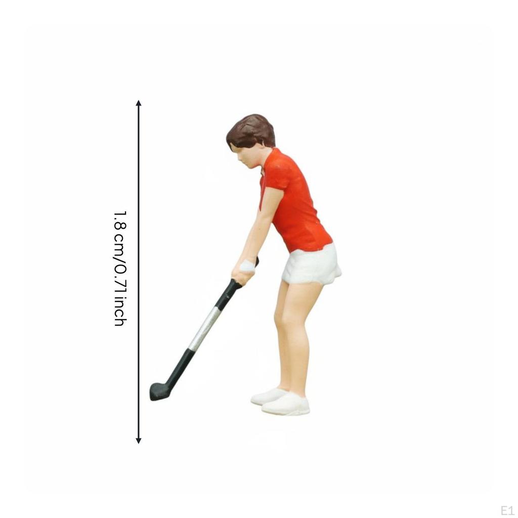 1:64 Golf-Miniaturen Mikrolandschaft Dekoration Golferfiguren Lebendige Posen Spieler