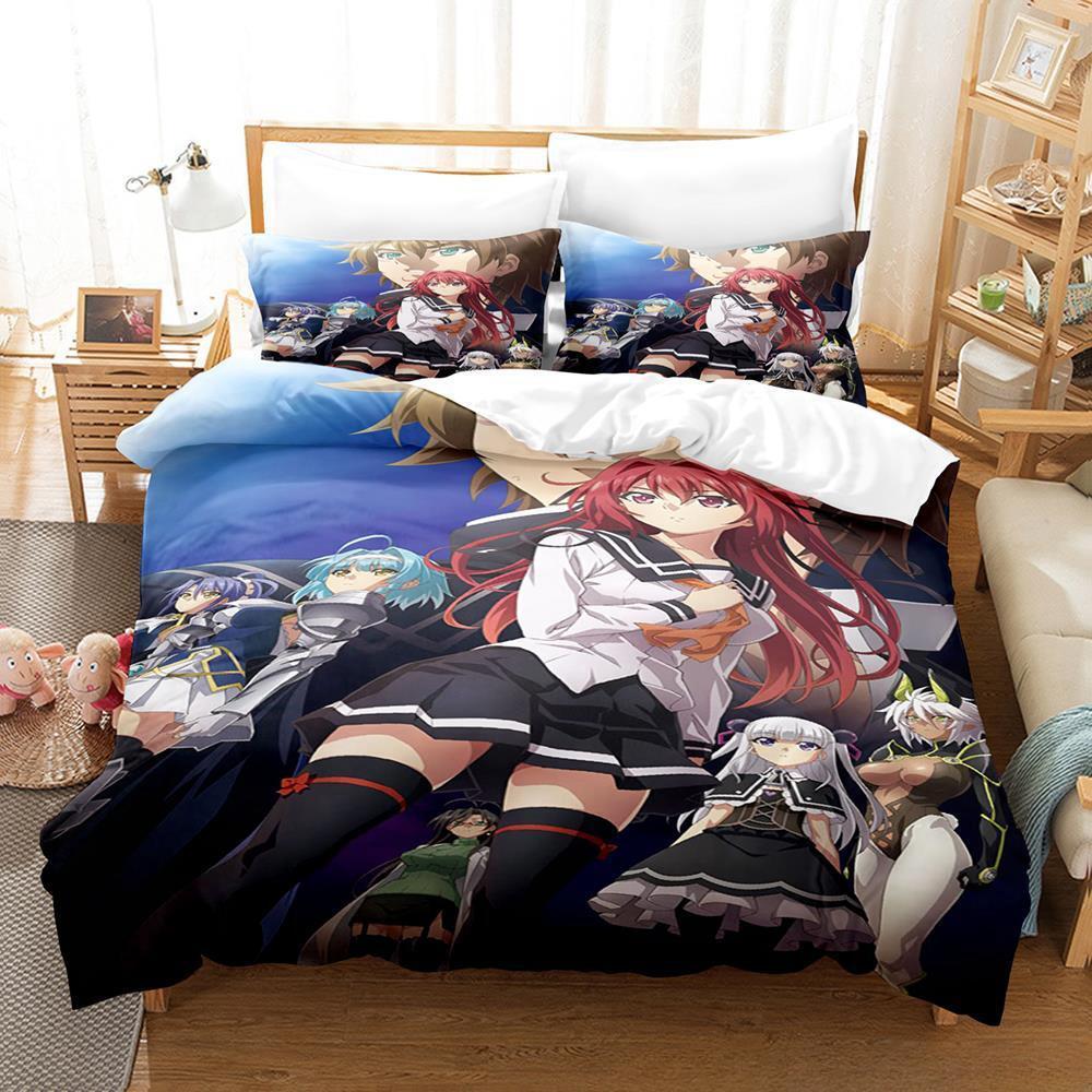 The Testament of Sister New Devil Bedding Set Cartoon Anime Three-piece Set Adult Kid Bedroom Duvetcover Sets 3D Bikini Girl Bed