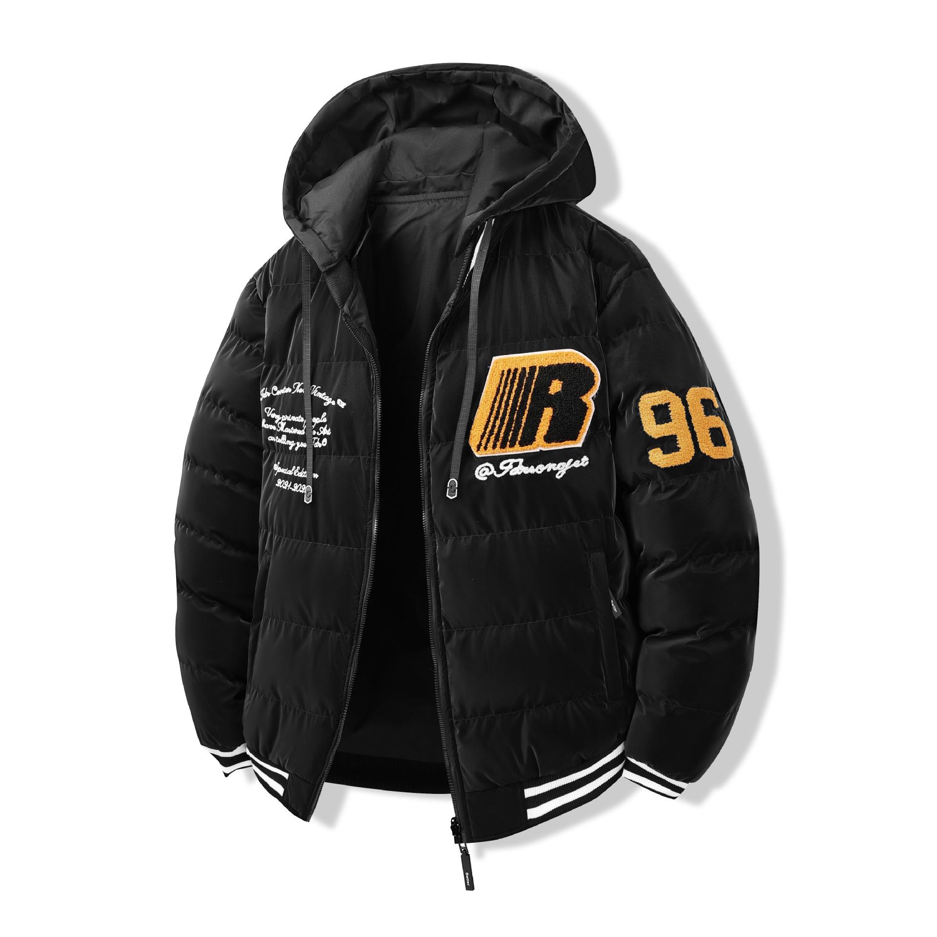 

Вышивка Пух Хлопок Тренд Свободный Съемная Шапка Двусторонняя Носка Хлопок с Капюшоном L