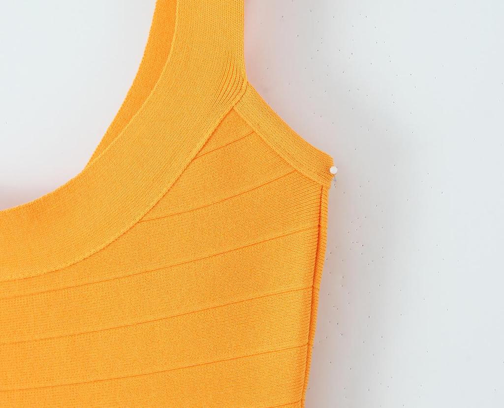 French Retro Sleeveless Knit Mini Dress - Sweet, Elastic Waistband, Pure Color for Women