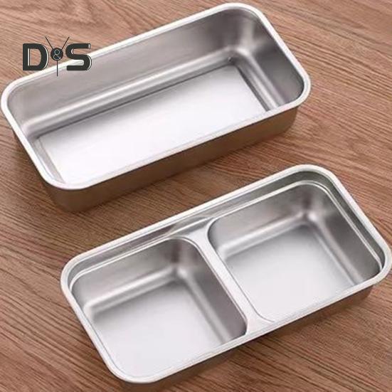 1/2-teilige Snackbox mit Doppelfach, Edelstahlbehälter, auslaufsicheres Design, spülmaschinenfest, Saucen-Dressing-Box