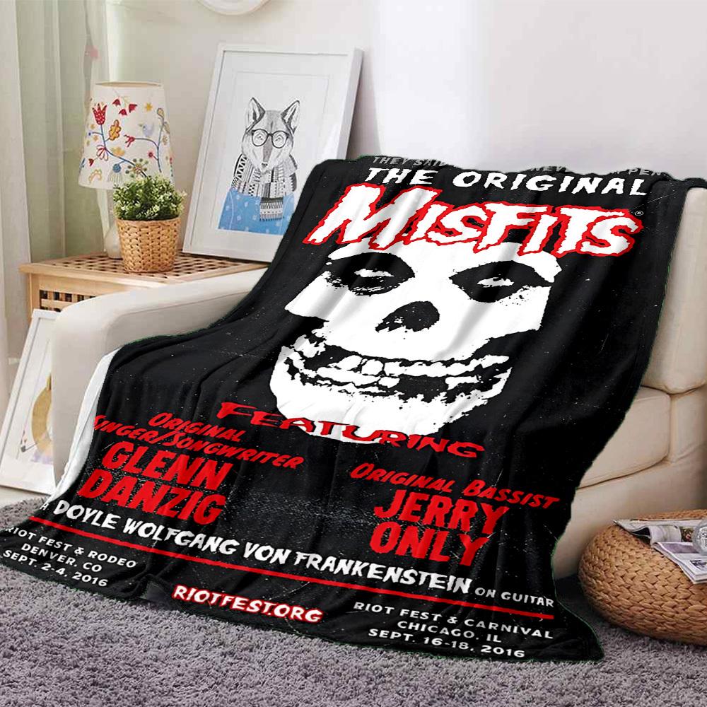 

1pc Misfits Glenn Danzig Themed Printed Soft and Comfortable Home Blanket, Small Throw Blanket, Nap Blanket, Suitable as a Gift l062 80cmx120cm(31inx47in)