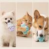 Pet Toy Bite-Resistant Plush Chew Toy with Interactive Sound Design Squeaky Ice Cream Shape Pet Teeth Cleaning Toy