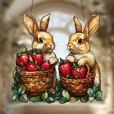 1 Piece of Cute Rabbit Easter Egg Catcher Decorative Pendant, Suitable for Courtyard Decoration and Bedroom Decoration