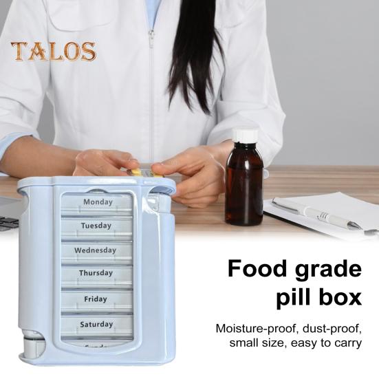 Pillendose, Medikamenten-Aufbewahrungsbox mit mehreren Fächern, BPA-frei, wasserdicht, feuchtigkeitsbeständig, wöchentliche Pillenbox