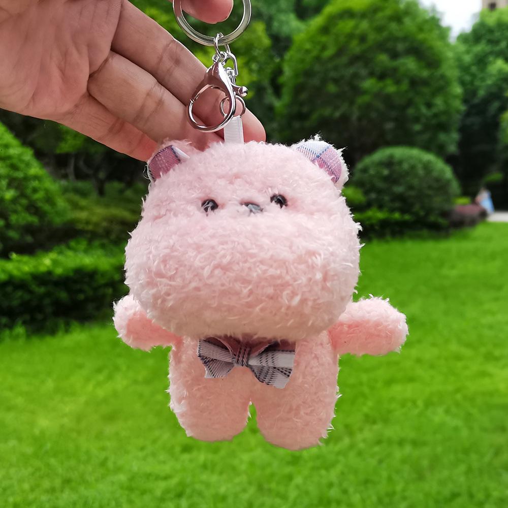 Ins Trendy Cute Pendant Creative Cartoon Girl Heart Rabbit Bear Plush Doll Hanging Bag Schoolbag Accessories