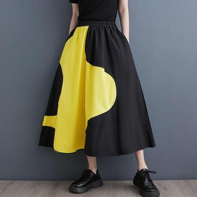 High Waist Plus Size Vintage Summer Casual Loose Long Woman Skirt