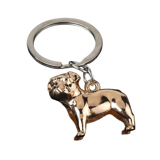

Keychain Pendant French Bulldog Charm Zinc Alloy Key Holder Three-dimensional Dog Charm Keyring Backpack Accessory D