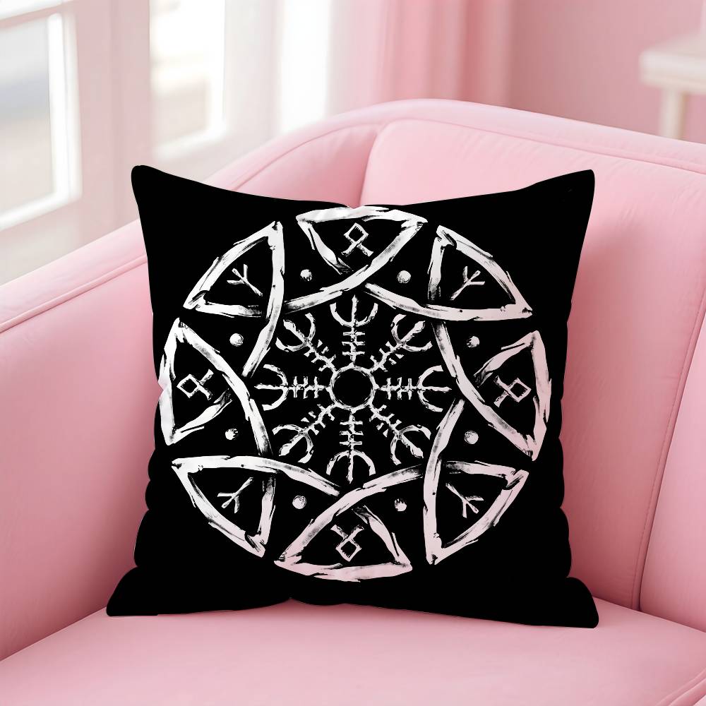 Viking Amulet Pattern Art Pillow Case Pattern Printing Pillowcase Living Room Sofa Cushion Cover Bedroom Room Decor