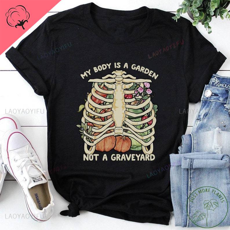

Мое тело — сад, а не кладбище. Футболка. Веганский подарок. Веганский подарок для женщин. Футболка на день рождения. Забавная футболка. Футболка с принтом черепа. Хлопковая футболка. Топы. 4XL
