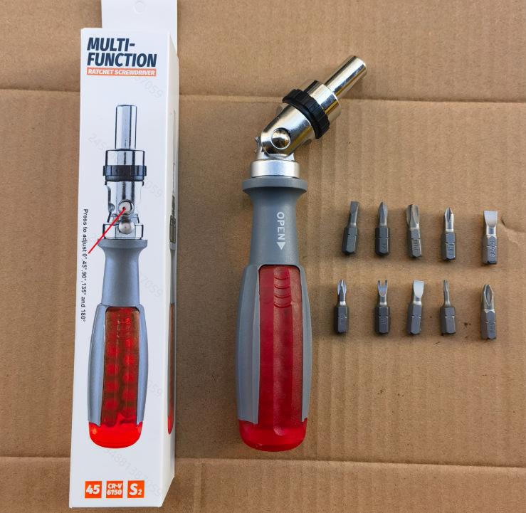 10-in-1 Multi-Angle Ratchet Screwdriver Set with Cross, Plum, and Special-Shaped Heads