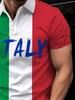 [Gedrucktes Design – Nicht strukturiert] Herren-Poloshirt mit kurzem Ärmel „Ich liebe Italien“