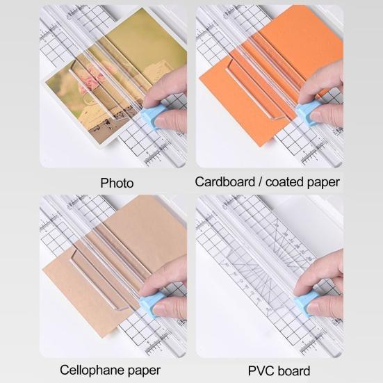 4-in-1 Portable Paper Cutters Manual Paper Trimmer Press-Type Cutting Machine Precision Paper Cutting Tools for Scrapbooking & DIY Project
