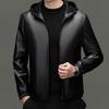 Elete Men's Hooded Lambskin Leather Jacket