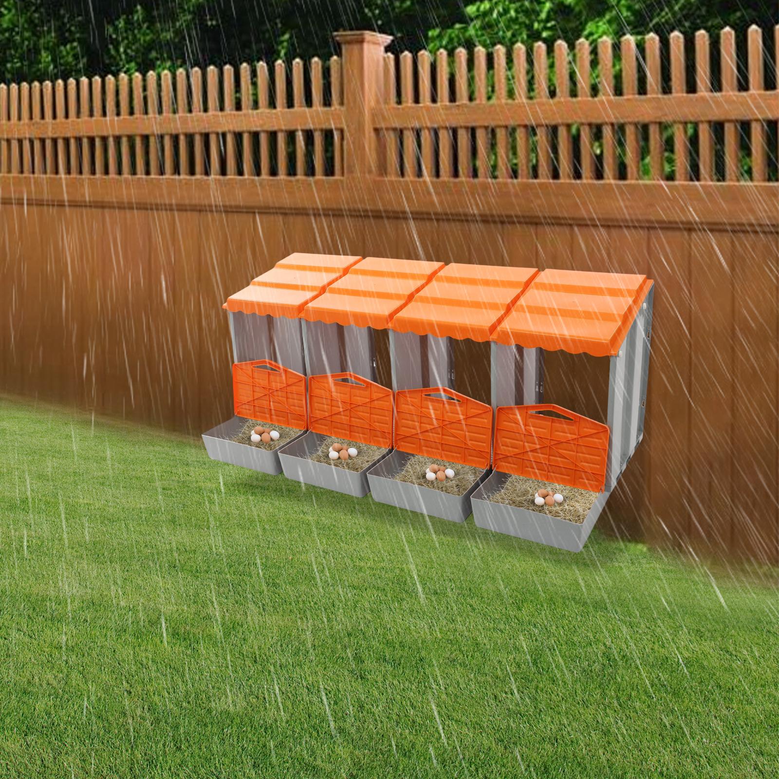 

4-секционный ящик для гнезд для кур для кладки яиц, ящик для гнезд для птицы с легким сбором яиц, аксессуары для курятника из ПП-материала